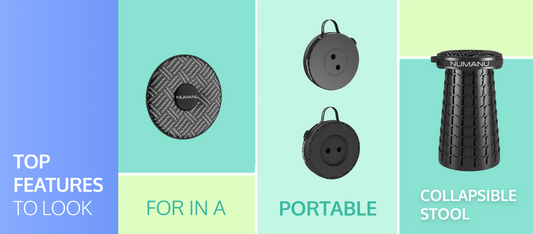 Portable Collapsible Stool Features Banner