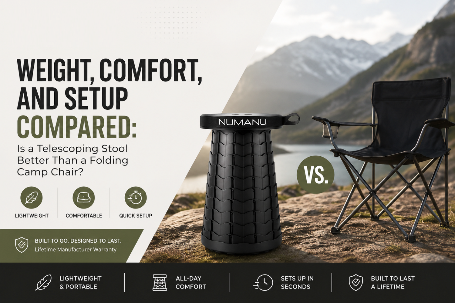 Weight, Comfort, and Setup Compared: Is a Telescoping Stool Better Than a Folding Camp Chair?