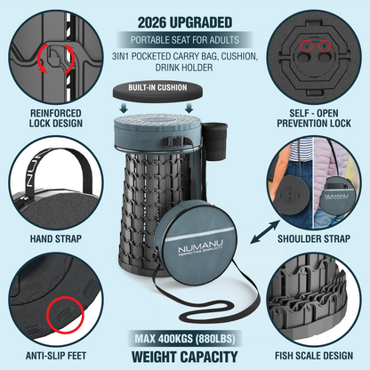 XXL Lite Collapsible Stool - 880lb Capacity