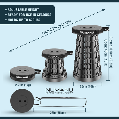 2025 Upgraded Collapsible Stool Max 620lbs (Standalone - Stool Only)