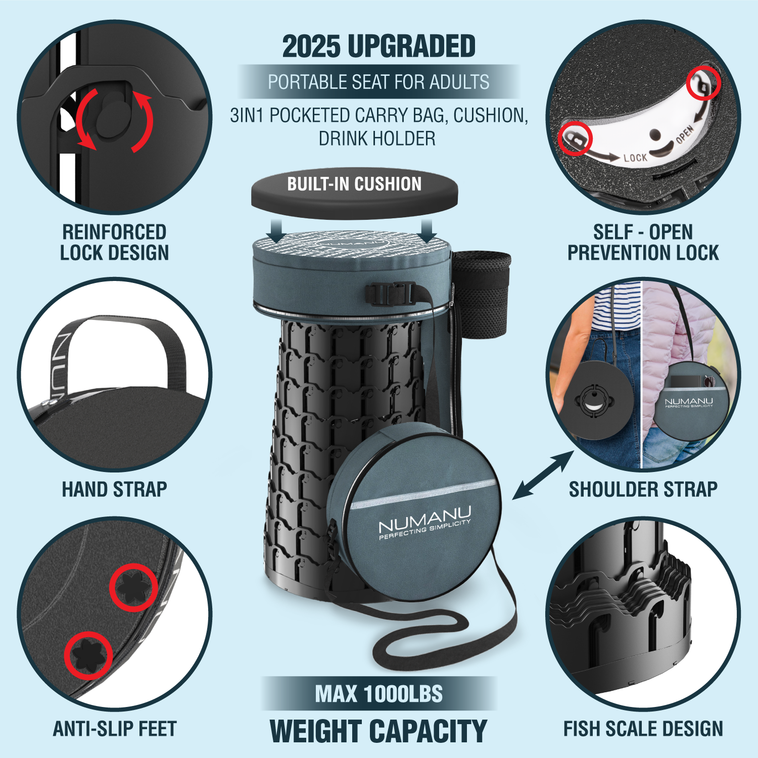 19.7" XXL Taller & Wider + 3IN1 Cushion Carry Bag