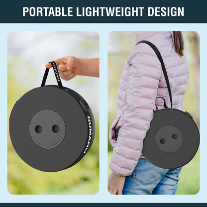 Collapsible stool partially expanded displaying stability