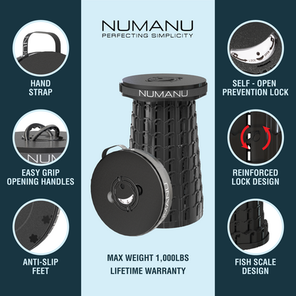 XXL Round Collapsible Stool - Max 1000lb Capacity