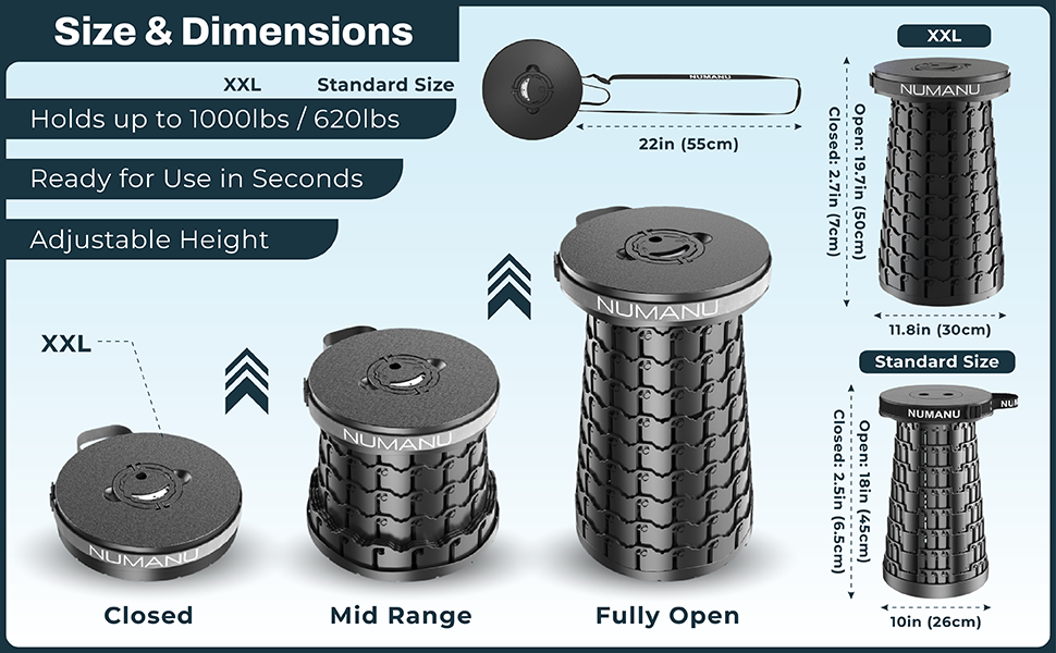 Size and dimensions chart